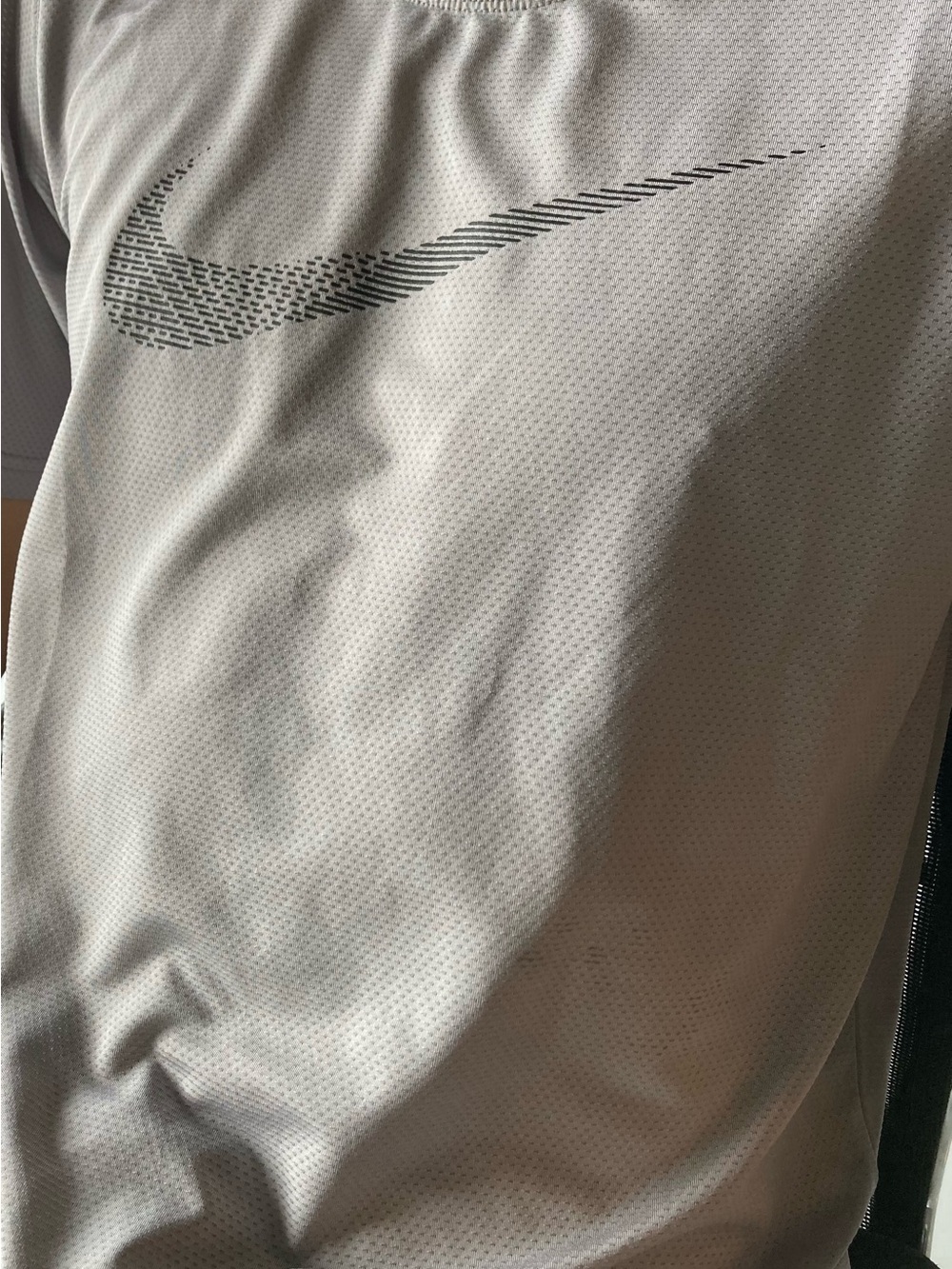Nike Men’s Light Gray Performance Jacket with Black Swoosh